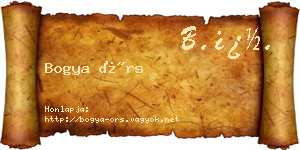 Bogya Örs névjegykártya
